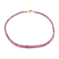 Gouden halsketting met roze toermalijnen