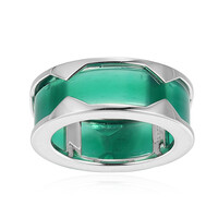 Zilveren ring met een groene agaat