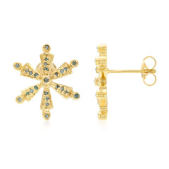 Zilveren oorbellen met Fancy diamanten