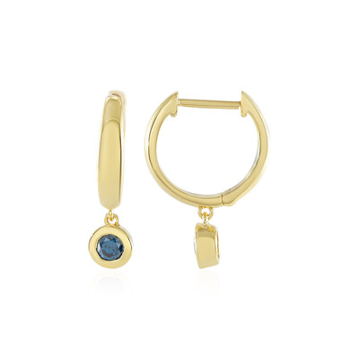 Zilveren oorbellen met I2 Blauwe Diamanten