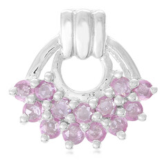 Zilveren hanger met roze saffieren