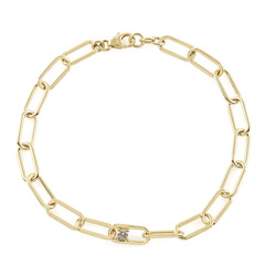 Zilveren armband met een VS1 champagne diamant