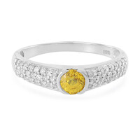 Zilveren ring met een gele saffier