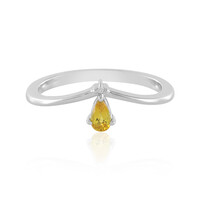 Zilveren ring met een gele saffier