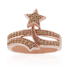 Gouden ring met SI1 Argyle Rose De France Diamanten