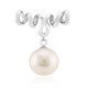 Zilveren hanger met een Witte zoetwater kweekparel (MONOSONO COLLECTION)