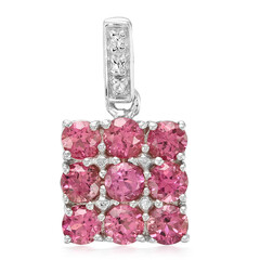 Zilveren hanger met roze toermalijnen