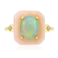 Gouden ring met een roze opaal (CIRARI)