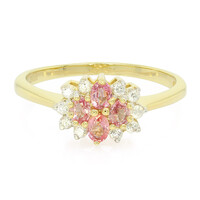 Zilveren ring met Padparadscha saffieren