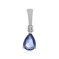 Zilveren hanger met een blauwe saffier