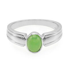 Zilveren herenring met een keizerlijk chrysopraas