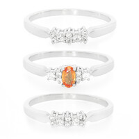 Zilveren ring met een Padparadscha saffier