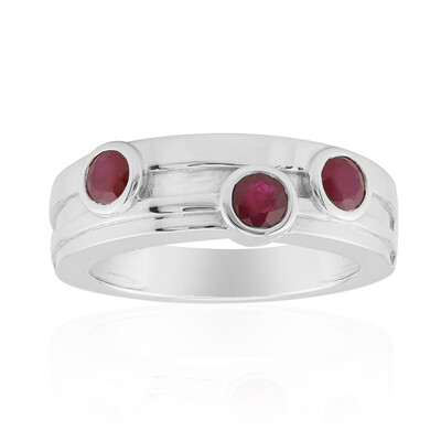 Zilveren ring met Birmese Robijnen (Pallanova)
