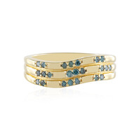 Zilveren ring met I2 Blauwe Diamanten