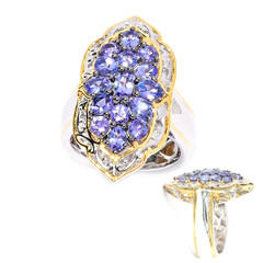 Zilveren ring met een tanzaniet (Gems en Vogue)