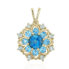 Gouden hanger met een Londen-blauwe topaas