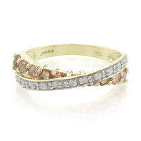 Gouden ring met Onverhitte Padparadscha Saffieren