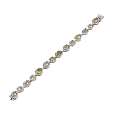 Zilveren armband met Ouro Verde kwartskristallen