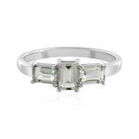 Zilveren ring met groene amethisten