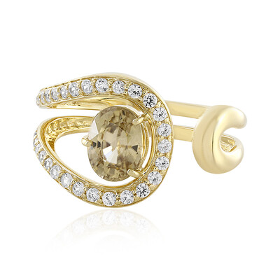 Gouden ring met een kanariegele zirkoon (de Melo)