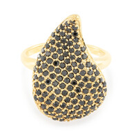 Zilveren ring met zwarte spinelstenen
