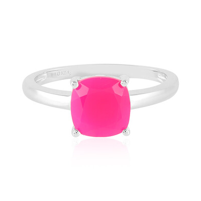 Zilveren ring met een framboos chalcedoon