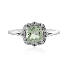 Zilveren ring met een groene amethist