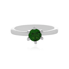 Zilveren ring met een Russische diopsied