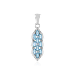 Zilveren hanger met Zwitsers-blauwe topaasstenen