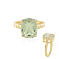 Zilveren ring met een groene amethist