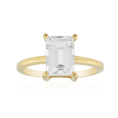 Zilveren ring met een witte topaas