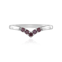 Zilveren ring met I2 paarse diamanten