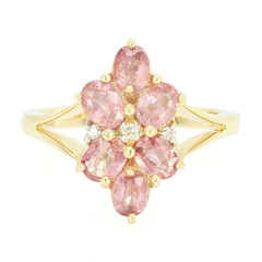 Gouden ring met Onverhitte Padparadscha Saffieren (AMAYANI)