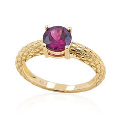 Gouden ring met een magenta granaat (de Melo)