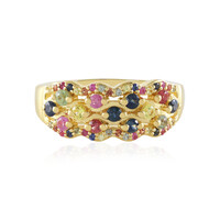 Zilveren ring met blauwe saffieren