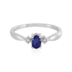 Zilveren ring met een Madagaskar Blauwe Saffier