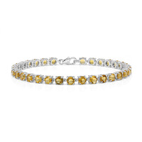 Zilveren armband met cognac kwartskristallen