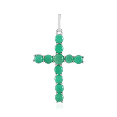 Zilveren hanger met een Groene onyx