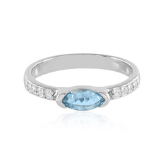 Zilveren ring met een Ofiki Aquamarijn