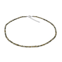 Zilveren halsketting met chrysoberilstenen