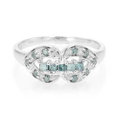 Zilveren ring met Fancy diamanten
