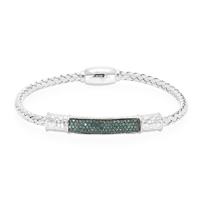 Zilveren armband met blauwe diamanten