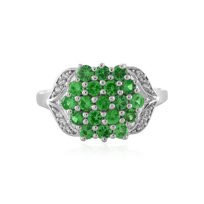 Zilveren ring met tsavorieten