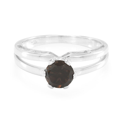 Zilveren ring met een rookkwarts