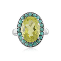 Zilveren ring met een Ouro Verde kwarts
