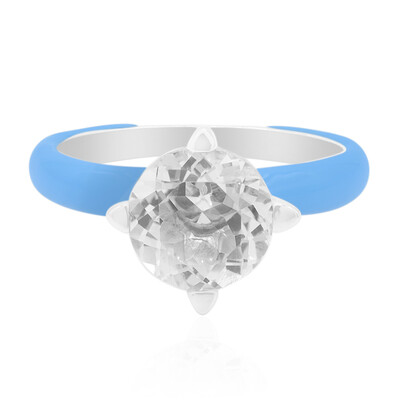 Zilveren ring met een witte topaas