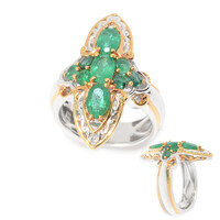 Zilveren ring met Zambia-smaragdstenen (Gems en Vogue)