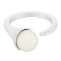 Zilveren ring met een zoetwater kweekparel