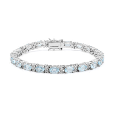 Zilveren armband met hemel-blauwe topaasstenen