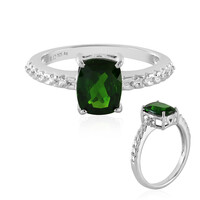 Zilveren ring met een Russische diopsied